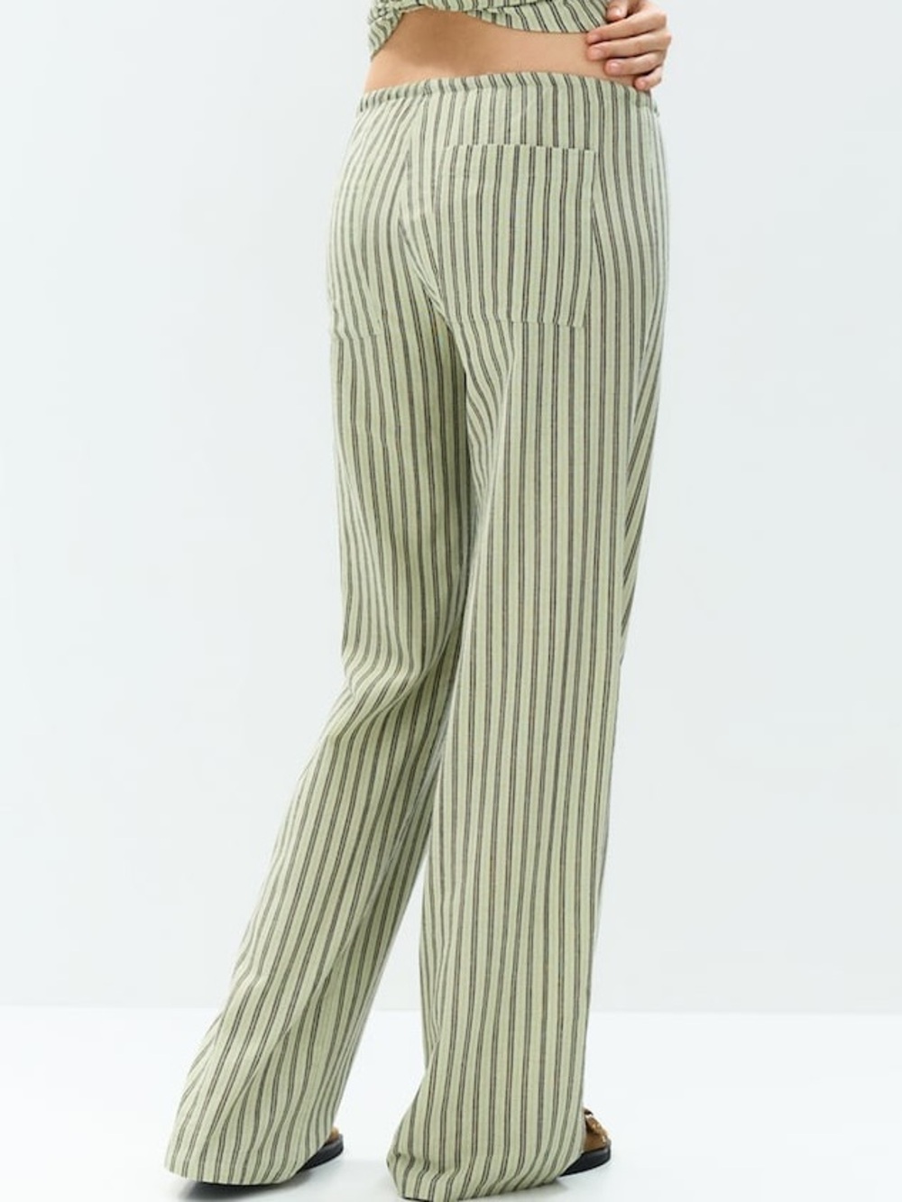 Pull & Bear Cotton Striped Drawstring Pants